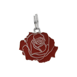 Wholesale ID Tag - Rose - Silver & Red Under 70 Dollars