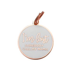 Wholesale ID Tag - I'm Lost - Mama - Rose Gold & White Low Pice Fee Shipping
