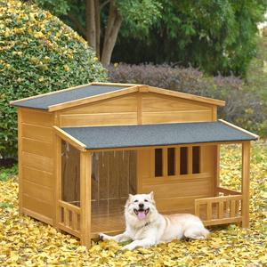 Wooden Dog House, Outdoor & Indoor Dog Crate, Pet Kennel With Porch, Weatherproof, Medium - Nature Amazon For Sale