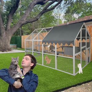 Xpt019 Cat Cage Box Lovely House Cute Pet Play Speace Wooden Big For Backyard Room - White Cheap Sale Collections