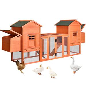 Outdoor Wooden Chicken Coop, 124" Large Hen Cage Rabbit House, Bunny Hutch With Ventilation Door, Removable Ramp Garden Backyard Pet House Chicken Nesting Box - Light Brown Shop Offer Cheap Online