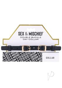 Sandm Double Buckle Day Collar Blk/gld Low Cost Sale Online