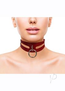 Leather Oring Collar Red Outlet 100% Original