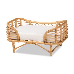 Malino Modern Bohemian Rattan Pet Bed with Plush Cushion - Handcrafted, Cozy & Fully Assembled! Classic