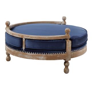 Hound Pet Bed - Handmade Waterproof Velvet Cushion, Weathered Oak Frame, Stylish Furniture Design Best Pices Online