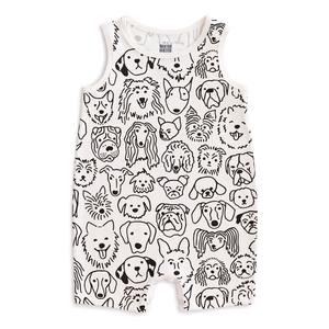 Tank Top Romper - Dogs Black Low Cost For Sale