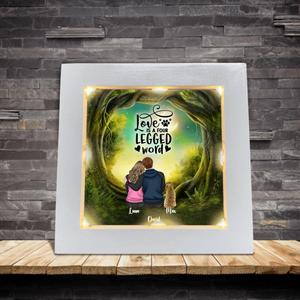 Custom Personalized Couple And Dogs Frame With Led - Couple With Upto 5 Dogs - Gift Idea For Couple/Dog Lover - Life Is Better With A Dog Cheap Good Selling