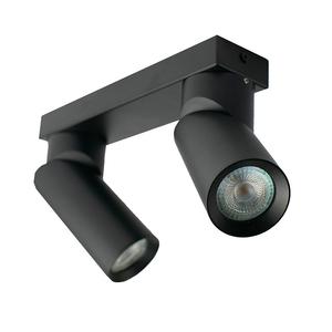 Moderne dubbele plafondspot | Aluminium | beweegbaar | Zwart | Rita Outlet