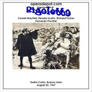 Verdi: Rigoletto - Scotto, Tucker, MacNeil, Wildermann; Previtali.  Buenos Aires, 1967 Real Cheap Online