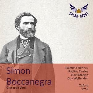 Verdi: Simon Boccanegra - Herincx, Tinsley, Mangin, Gandy; Wolfenden. Oxford, 1965 Buy Cheap New