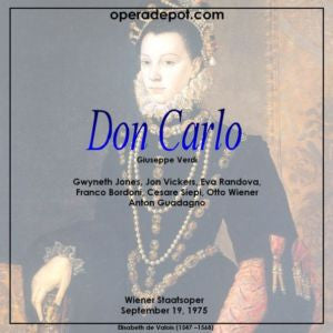 Verdi: Don Carlo - Vickers, G. Jones, Randova, Bordoni, Siepi, Werner; Guadagno.  Wien, 1975 Collections For Sale