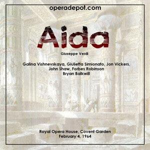 Verdi: Aida - Vishnevskaya, Simionato, Vickers, Shaw, Robinson; Balkwill.  London, 1964 Clearance Get Authentic