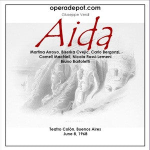 Verdi: Aida - Arroyo, Bergonzi, Cvejic, MacNeil, Rossi-Lemeni; Bartoletti.  Buenos Aires, 1968 Cheap Sale Outlet Store
