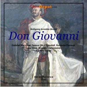 Mozart: Don Giovanni - Bacquier, Stich-Randall, Panerai, Alva, Vartenissian, Adani; Erede. Aix-en-Provence, 1960 Discount Fashion Style