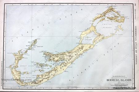 1916 - Bermuda Islands *****SOLD***** - Antique Map Free Shipping Purchase