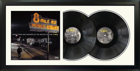 8 Mile Movie Soundtrack Genuine Double Vinyl Record & Cover Professionally Framed 17.5 x 34.5 Wall Display with a White Mat Stockist Online