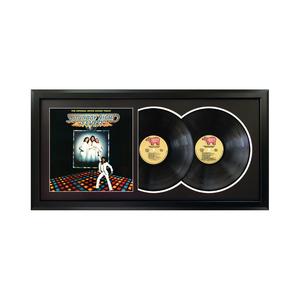 "Saturday Night Fever" The Movie Soundtrack Double Vinyl Record & Cover Professionally Framed 17.5" x 34.5" Display with a Black Mat Get Authentic For Sale