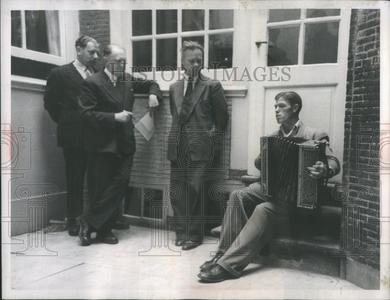 1952 Press Photo Musical Cops Accordionist Auditions Discount Low Cost