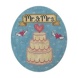 Wedding Cake Oval on Blue Sale Clearance