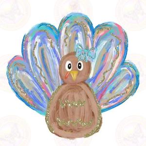 Colorful Faux Glitter Watercolor Turkey Discount Wide Range Of