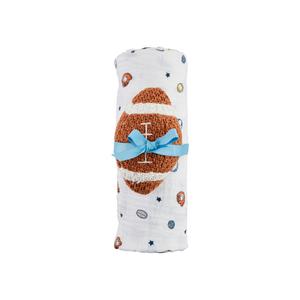 Mud Pie Sports Swaddle & Football Rattle Set Manchester Great Sale Cheap Online