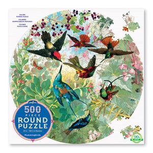 Eeboo Round Puzzle - Hummingbirds 500 pcs Clearance Explore