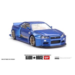 *Pre-Order* Kaido House x Mini GT - Nissan Skyline GT-R (R34) Kaido Works (V2 Aero) SHINJUKU V2 - Blue *Sealed, Possibility of a Chase* Free Shipping View