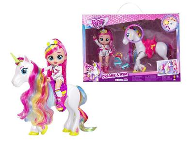 Cry Babies Bff Dreamy e Rym, Bambola con Unicorno Serie3 Official