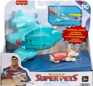DC League Super Pets, Veicolo con Lanciatore e Personaggio Krypto Manchester For Sale