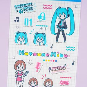 Hatsune Miku x Meiko Clear Stickers Genuine For Sale