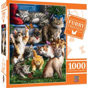 Furry Friends - Butterfly Chasers - 1000 Piece Puzzle Sast For Sale