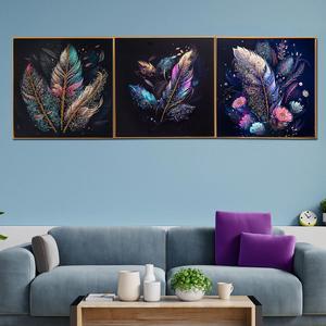 Transcendent Kaleidoscope Crystal Glass Painting - Set of 3 Collections Online