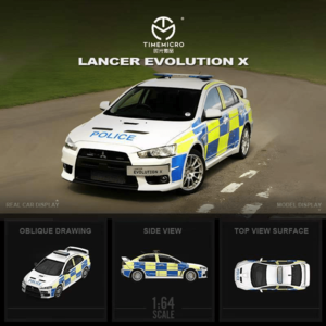 Time Micro - Mitsubishi Lancer Evolution X British Police Car w/ Figure Free Shipping Exclusive