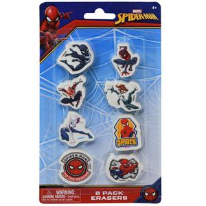 Spiderman 8 Pack Eraser on blister card Outlet Countdown Package