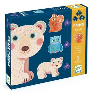 Djeco Primo Puzzle- In the Forest,  9,12,16pcs Free Shipping Very Cheap