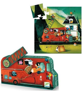 Djeco Silhouette Puzzle - The Firetruck 16 pcs Sale Amazon