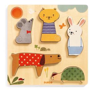 Djeco Wooden Puzzle - Woodypets 5pcs Best Pices
