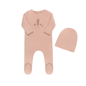 Pink Doll Graphic Footie and Beanie Cheap Low Shipping
