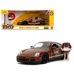Jada Toys - M&M's Porsche 911 Turbo & Brown Figure  *1/24 Scale* Pay With Visa For Sale