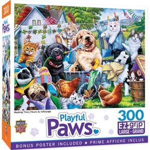 Playful Paws - Washing Time - 300 Piece EzGrip Puzzle Discount 2025 Unisex