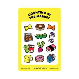 Counting at the Market Sticker Sheet by Mochi Kids Discount Cheapest