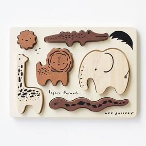 Wee Gallery Wooden Tray Puzzle - Safari Animals - 2nd Edition Outlet 2025 Unisex