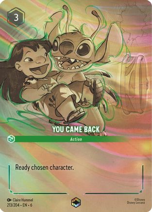 Lorcana - You Came Back (Enchanted) - 213/204 - Enchanted - Azurite Sea Clearance Official Site