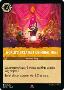Lorcana - World's Greatest Criminal Mind - 31/204 - Rare - Rise of the Floodborn 2025 New Cheap Pice