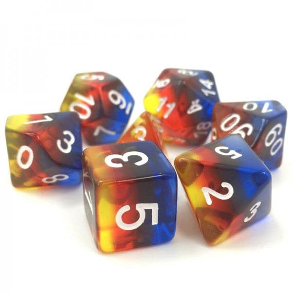 Fire Cloud - 7 Dice Set with Bag Cheap Sale Enjoy