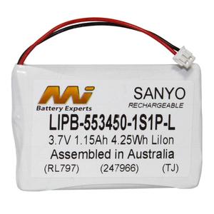 3.7V 1.15Ah High Capacity LiIon Battery with CE-L JST ZHR-2 Connector Outlet Sast