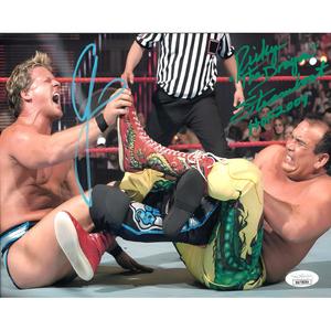 Chris Jericho vs Ricky Steamboat Figure Four 8 x 10 Promo - JSA DUAL AUTOGRAPHED Outlet Factory Outlet
