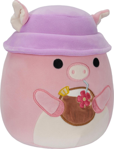Squishmallows 7.5'' Pink Pig With Tropical Drink & Bucket Hat Plush Very Cheap Sale Online