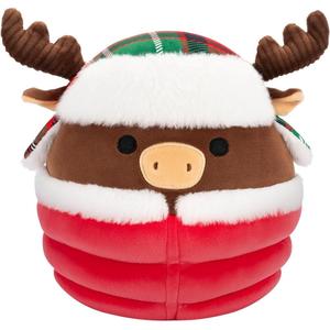 Squishmallows 7.5" Maurice The Brown Moose With Puffer Jacket Holiday Plush Fashionable For Sale