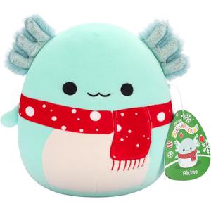 Squishmallows 7.5" Richie The Teal Axolotl With Red Spotted Scarf Holiday Plush Low Pice Sale Online